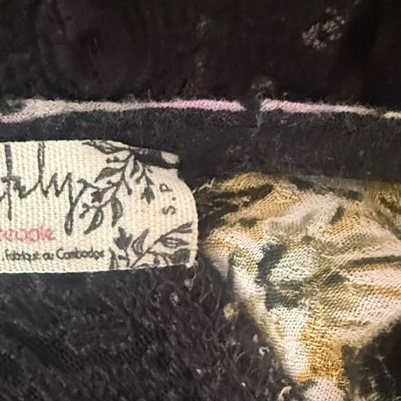 Free People Black Floral Dress boho hippie cottage summer goth resort cover up - Picture 8 of 8